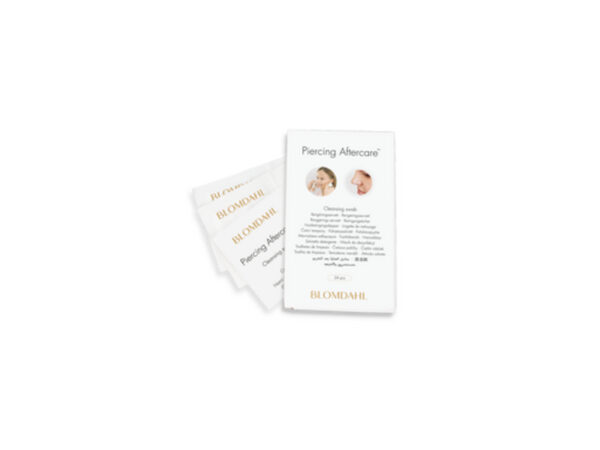 Latched & Bloom Two Piercing After care swabs brochures stacked on a plain white background. Pediatric and Postpartum Care